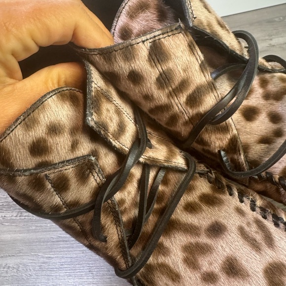 BNWOT Isabel Marant Etoile Flavie Leopard calf hair Moccasin Boots size 37/6.5 - Picture 7 of 9